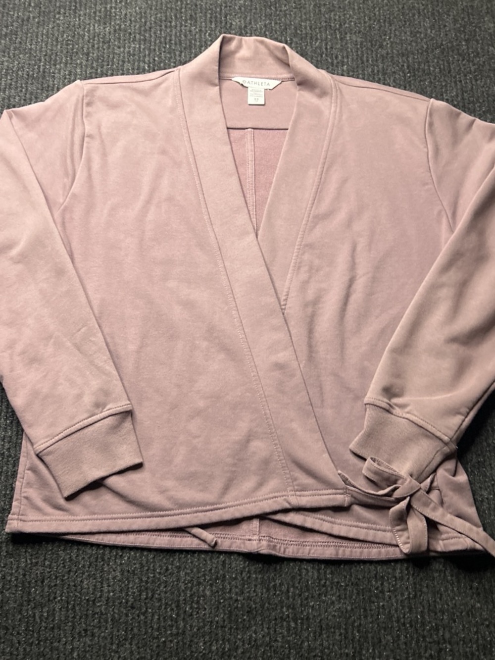 Athleta Retroterry Wrap Sweatshirt Jacket – Dusty Mauve Pink – Women’s XS